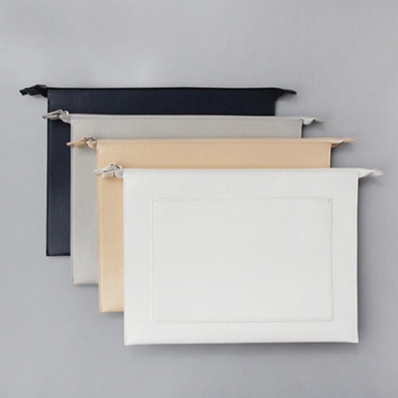 韩国 ithinkso 13寸皮质拉链收纳袋DOCUMENT ZIP POUCH _ 13"(L) _Navy - 平板/电脑保护壳 - 真皮 蓝色