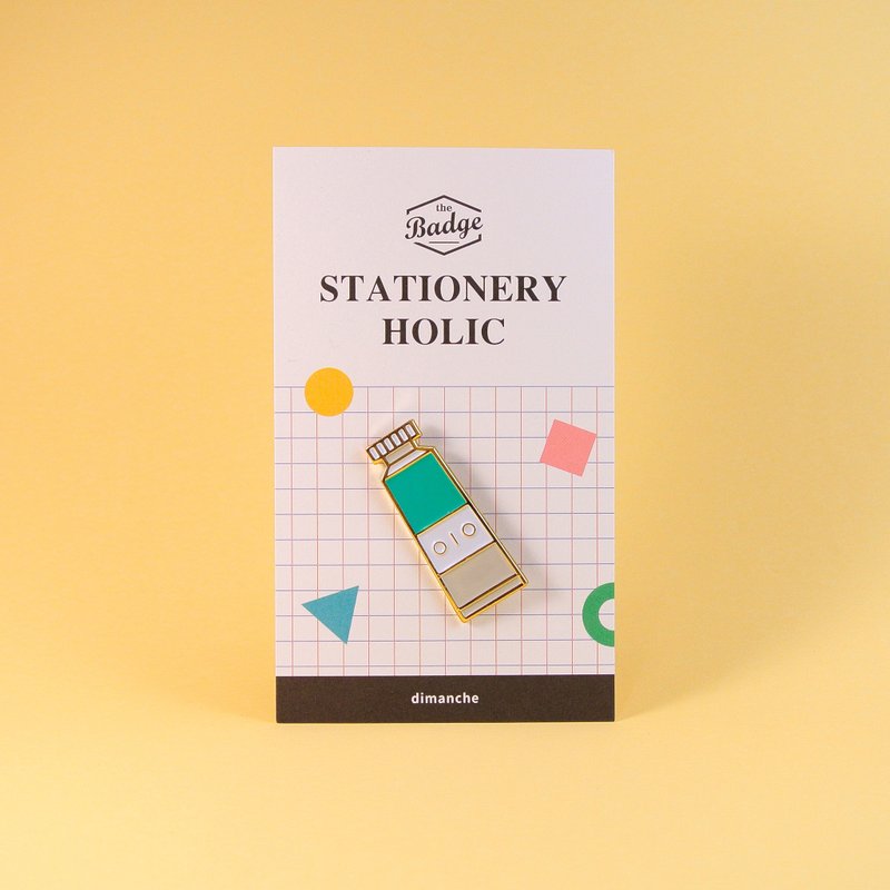 迪梦奇 - 文具控徽章 [水彩/绿] - 徽章/别针 - 其他金属 多色