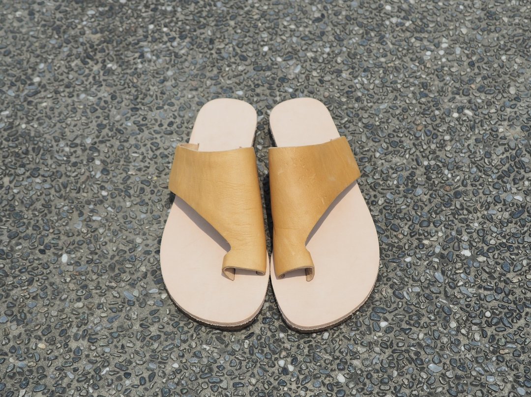 爱花sandals-黄黄牛皮 - 女款休闲鞋 - 真皮 橘色