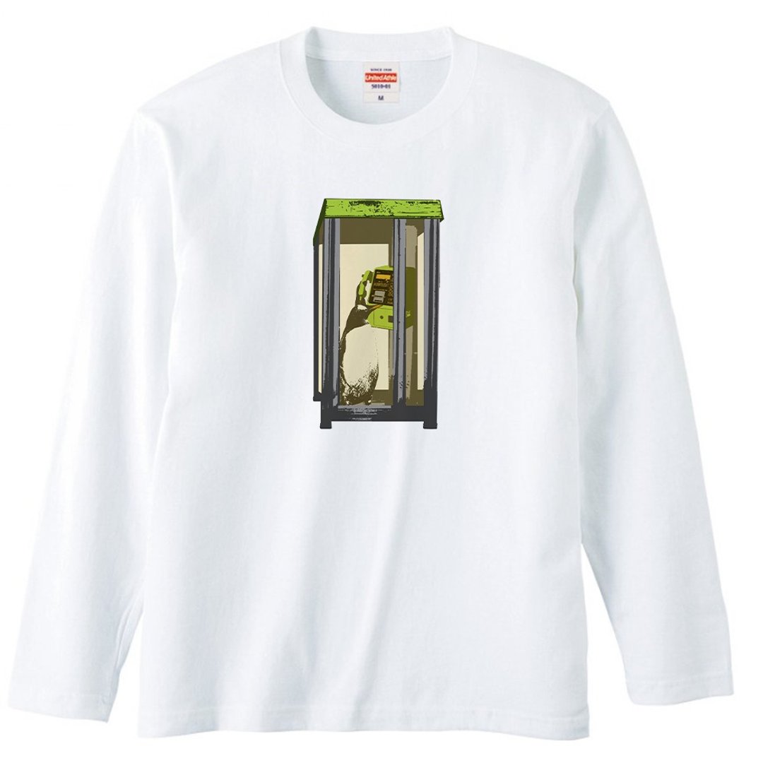 Long sleeve t-shirt / Penguin calling - 男装上衣/T 恤 - 棉．麻 白色
