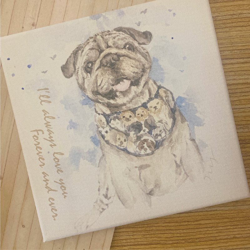 【艾米薇儿 定制化】 宠物 水彩风 印刷无框画 - 订制画像 - 其他材质 