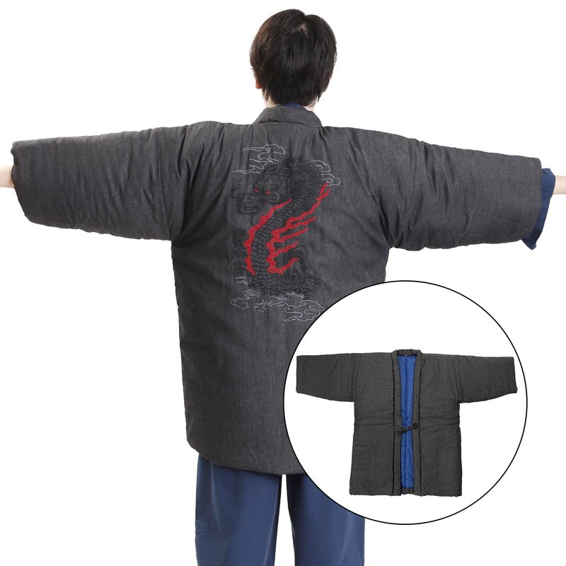 半缠 外套 罩衫 日本 日式 刺繍 横须贺 和服 男女通用 M-L 黑 - 居家服/睡衣 - 棉．麻 