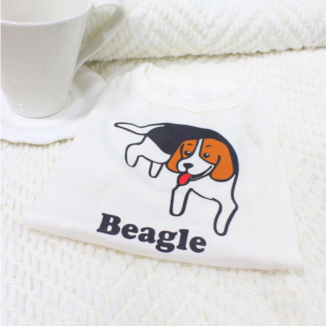 [毛孩姓名订做款] 米格鲁 Beagle 反光衣(毛孩款) - 衣/帽 - 棉 白色