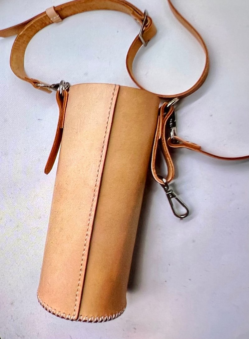 ws保温瓶真皮提袋 - 随行杯提袋/水壶袋 - 真皮 咖啡色