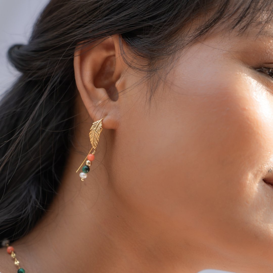 Song of Celebration Threader Earring - 耳环/耳夹 - 半宝石 