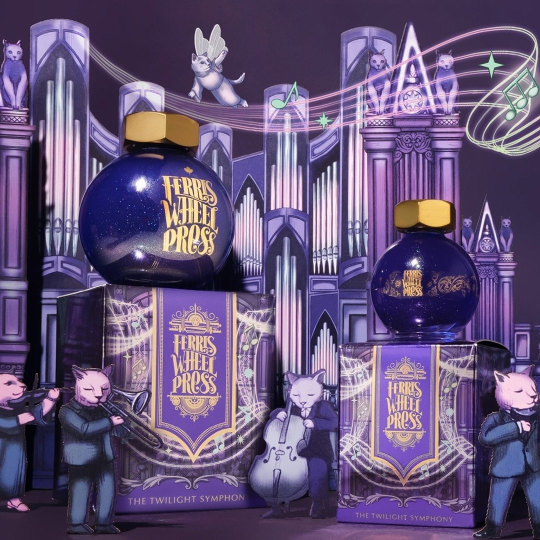 FWP 摩天轮 水晶球瓶 20ml 钢笔闪粉墨水 - 暮光交响曲 - 墨水 - 琉璃 