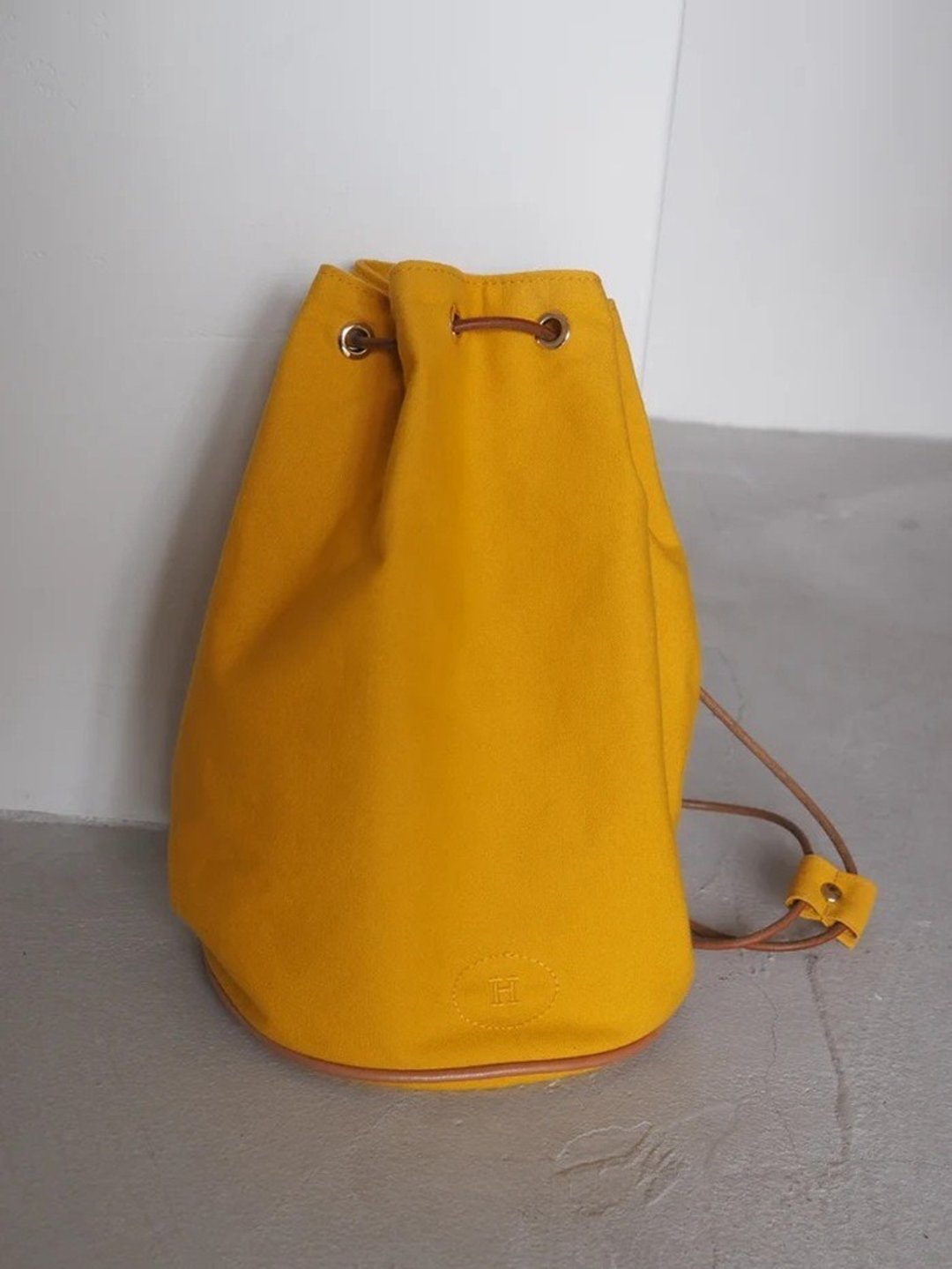 HERMÈS Polochon Mimile 后背包 爱马仕 波洛雄米米尔 黄色 米色 古董级商品 - 后背包/双肩包 - 棉 黄色