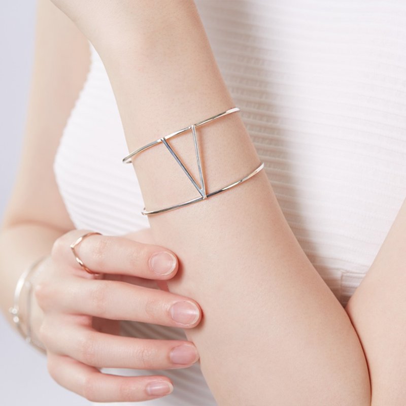 简约个性 925纯银 活围手环 - 手链/手环 - 纯银 银色