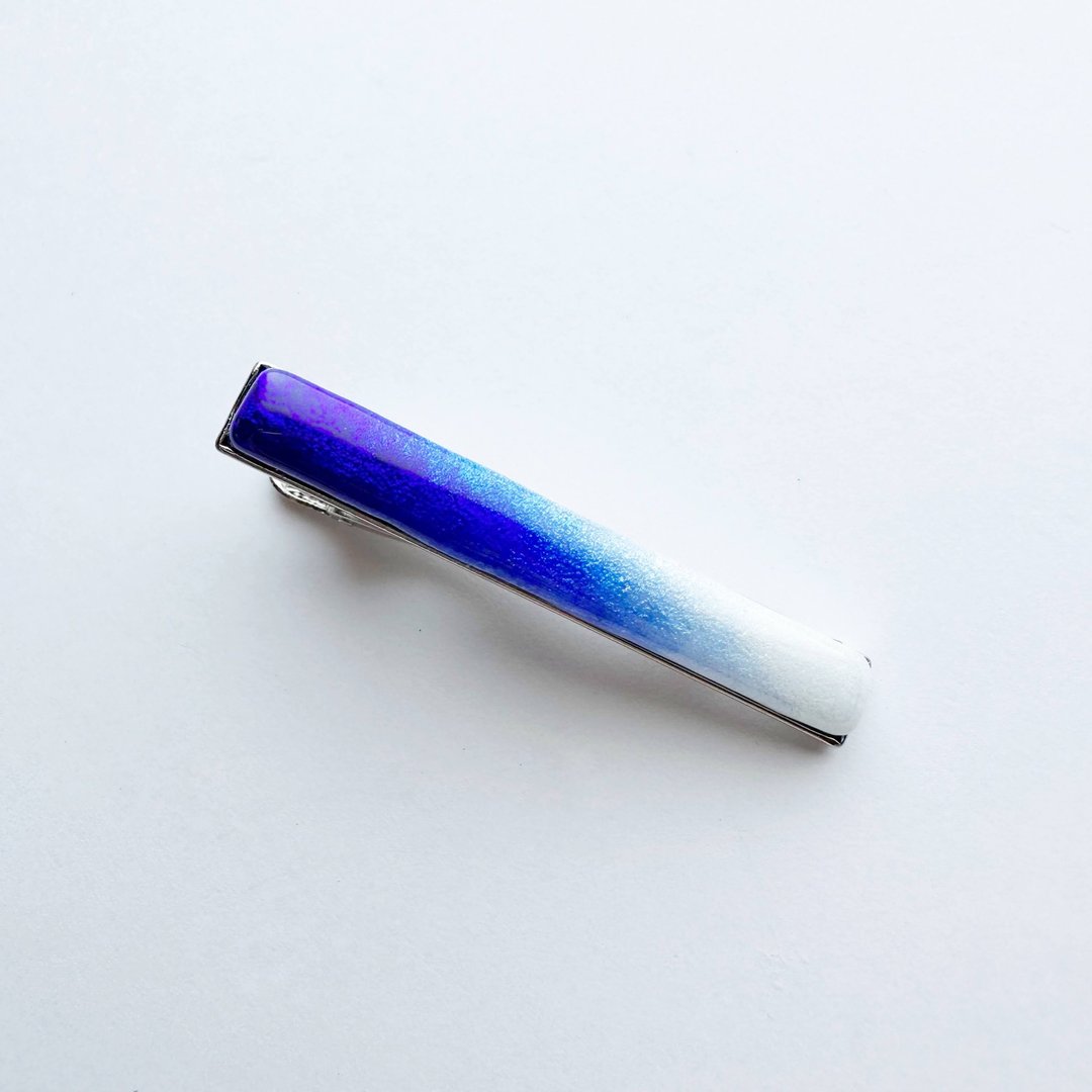 Gradation Tie Clip Royal Blue Cloisonne Tie Clip - 领带/领带夹 - 其他材质 蓝色