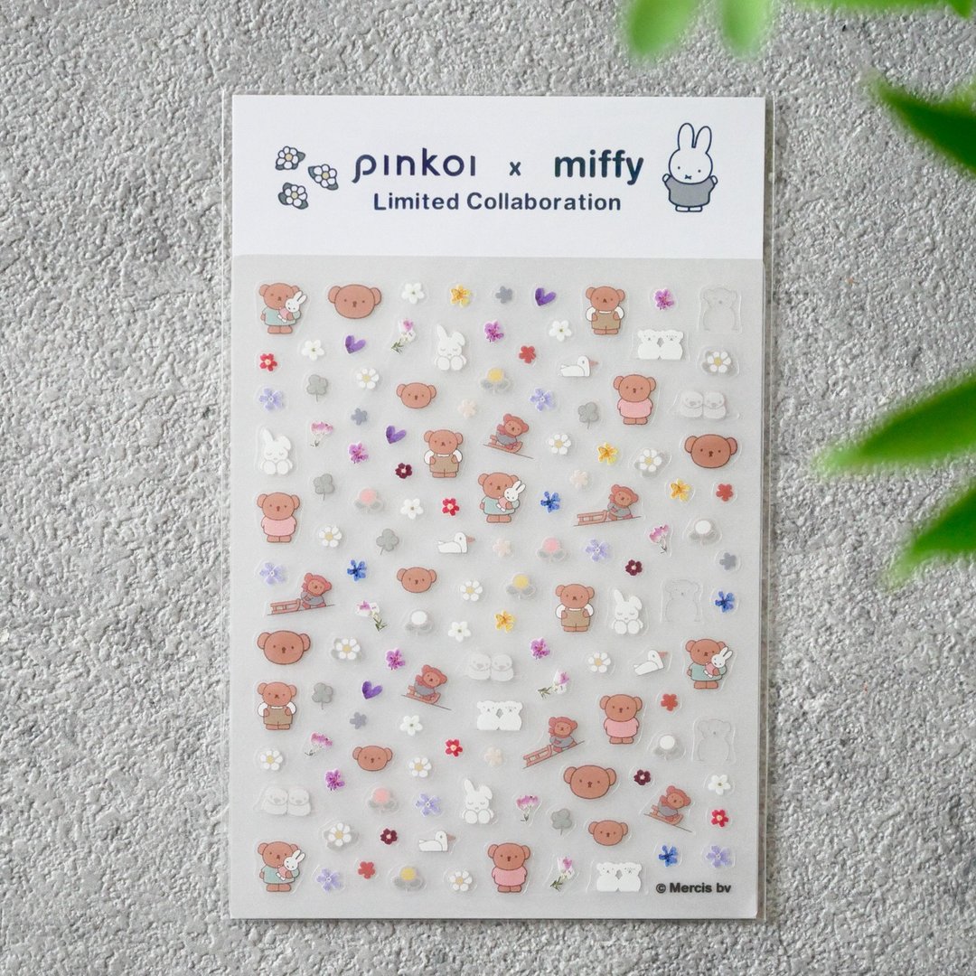 【Pinkoi x miffy】DIY彩绘指甲贴 | 波里斯熊&押花 - 指甲油/指甲贴 - 其他材质 多色