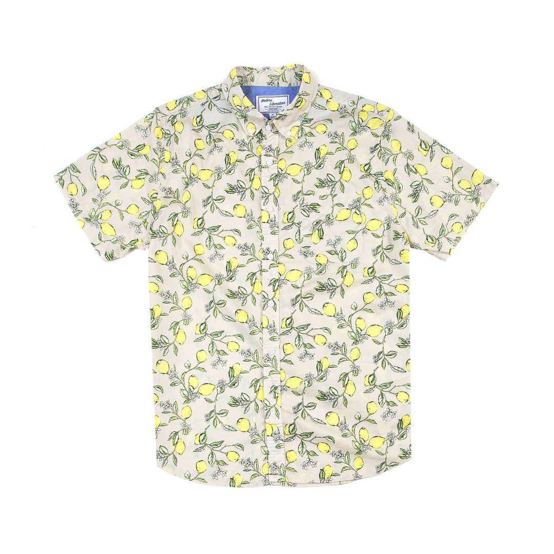 Men's Lemon Tree Shirt 柠檬树衬衫 - 男装衬衫 - 棉 金色