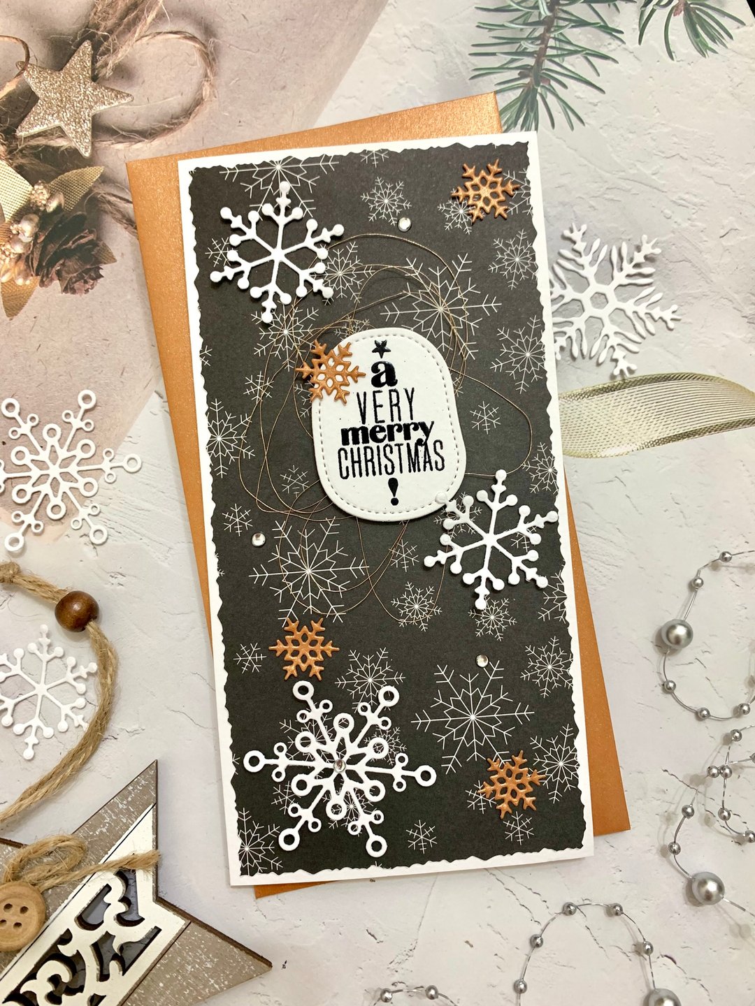 圣诞卡片Christmas Card_Snowing at night - 卡片/明信片 - 纸 黑色