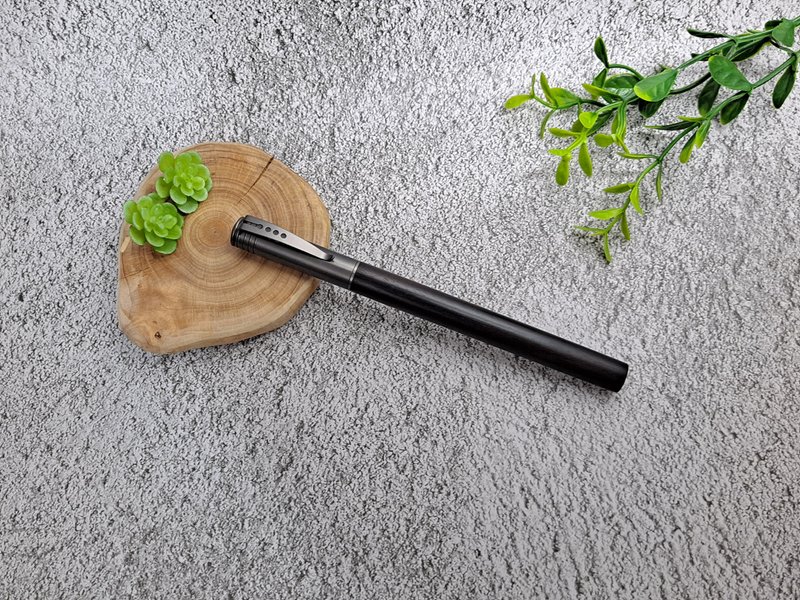 黑檀木原木 手工笔 封端 钢笔 - 钢笔 - 木头 
