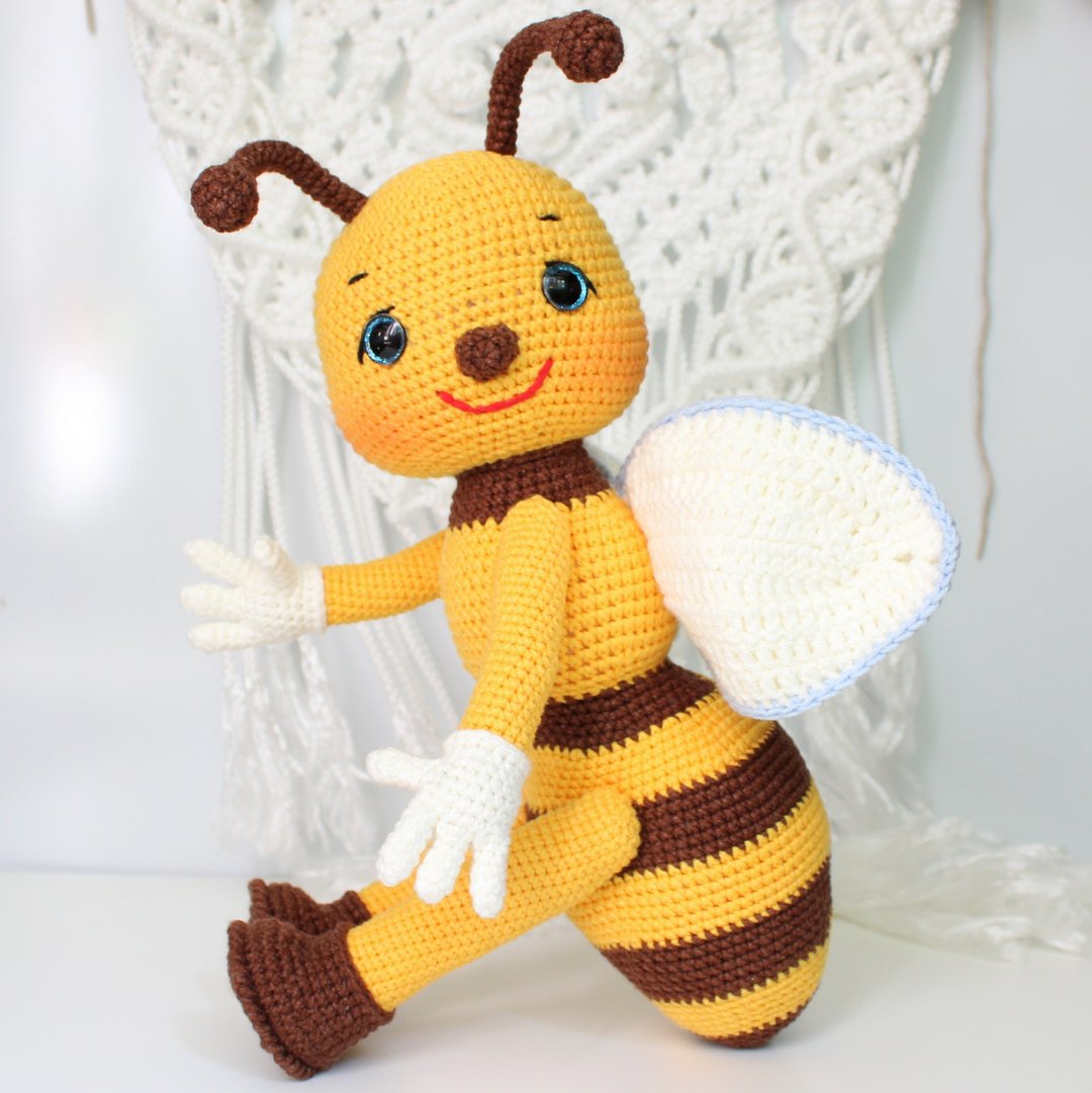蜜蜂 amigurumi 钩针图案英文黄蜂玩具 DIY 毛绒玩具昆虫 - 手工艺教程/工具书 - 其他材质 