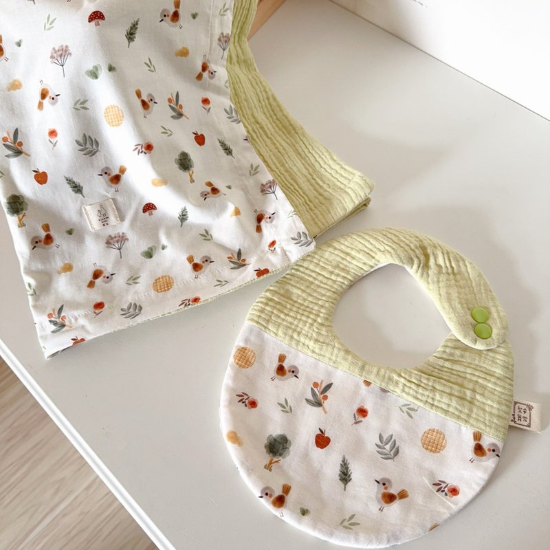 果野之森 天然染色婴儿皱纱四季薄被围兜 婴儿礼物满月礼周岁 - 满月礼盒 - 棉．麻 