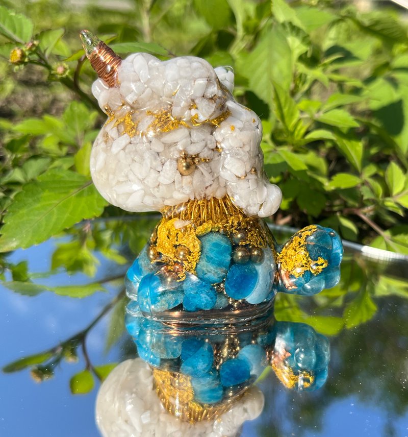 Orgonite 奥刚能量独角兽-月光石+蓝磷灰 大 - 摆饰 - 半宝石 紫色