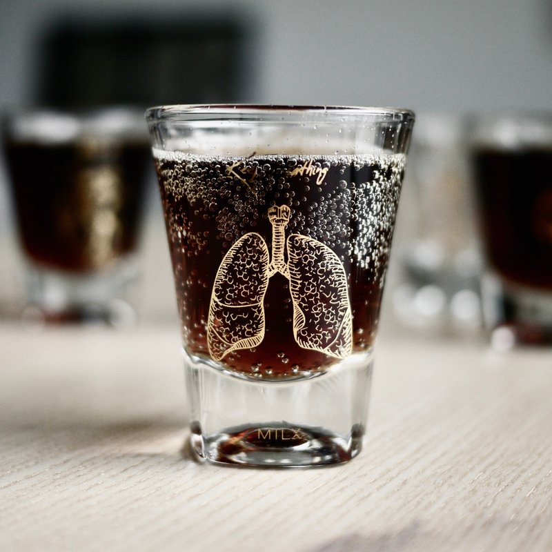 Give it a shot ! 肺脏烈酒杯 - 酒杯/酒器 - 玻璃 金色
