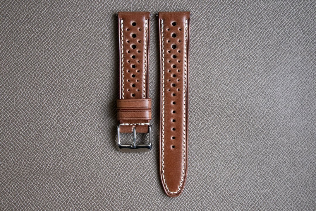 Horween 波本色马臀皮 复古竞赛风格表带 (订制款) - 表带 - 真皮 咖啡色