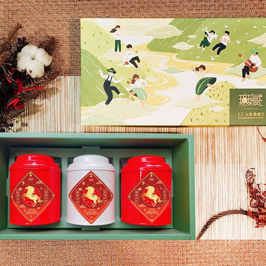 X1【无藏】马年祝福 开花茶 综合 6 颗大罐装_三入精美大礼盒 - 茶 - 新鲜食材 多色