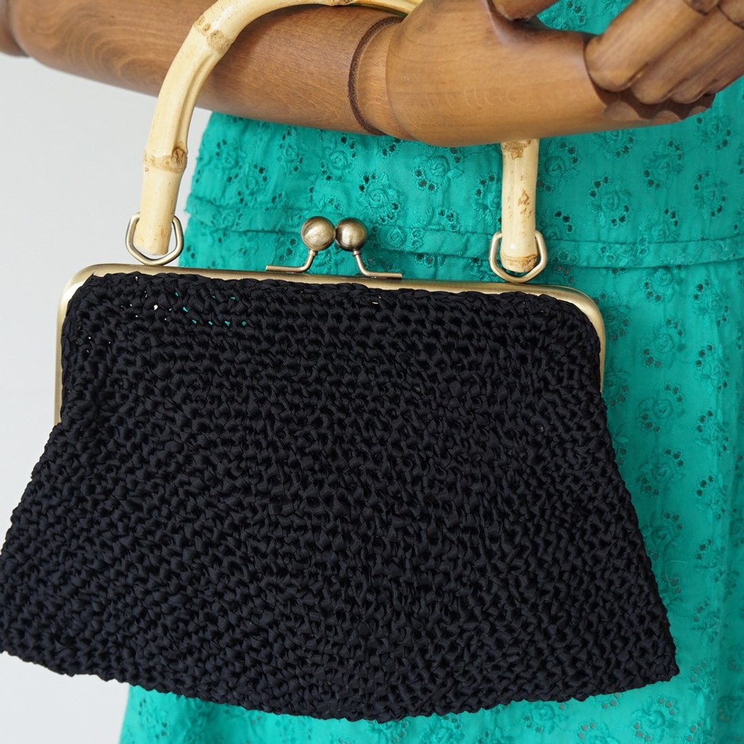 Ba-ba handmade Crochet Handbag No.C1610 - 手提包/手提袋 - 其他材质 黑色