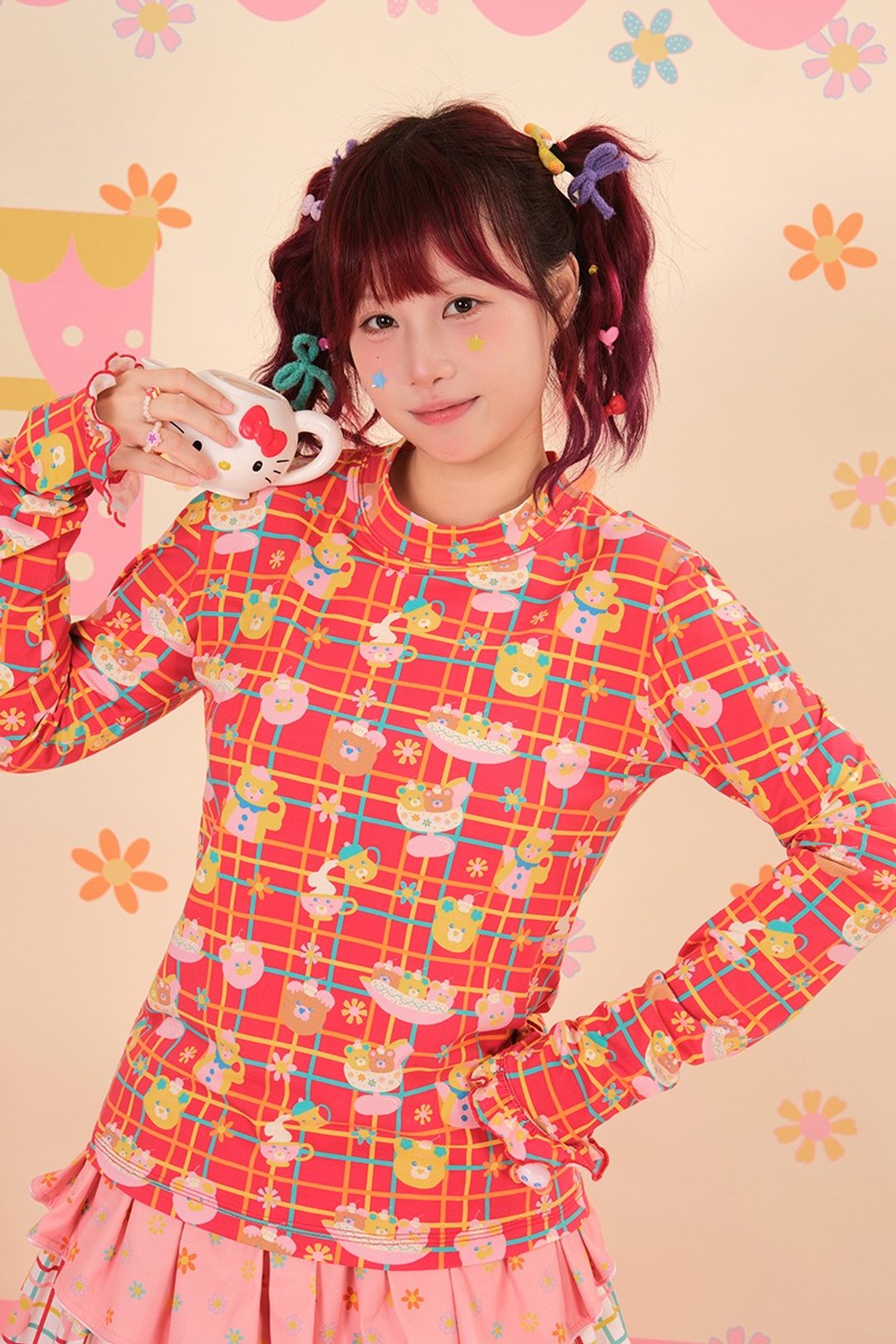 昭和甜品屋弹力针织打底衫 日系可爱少女 - 女装上衣 - 棉 多色