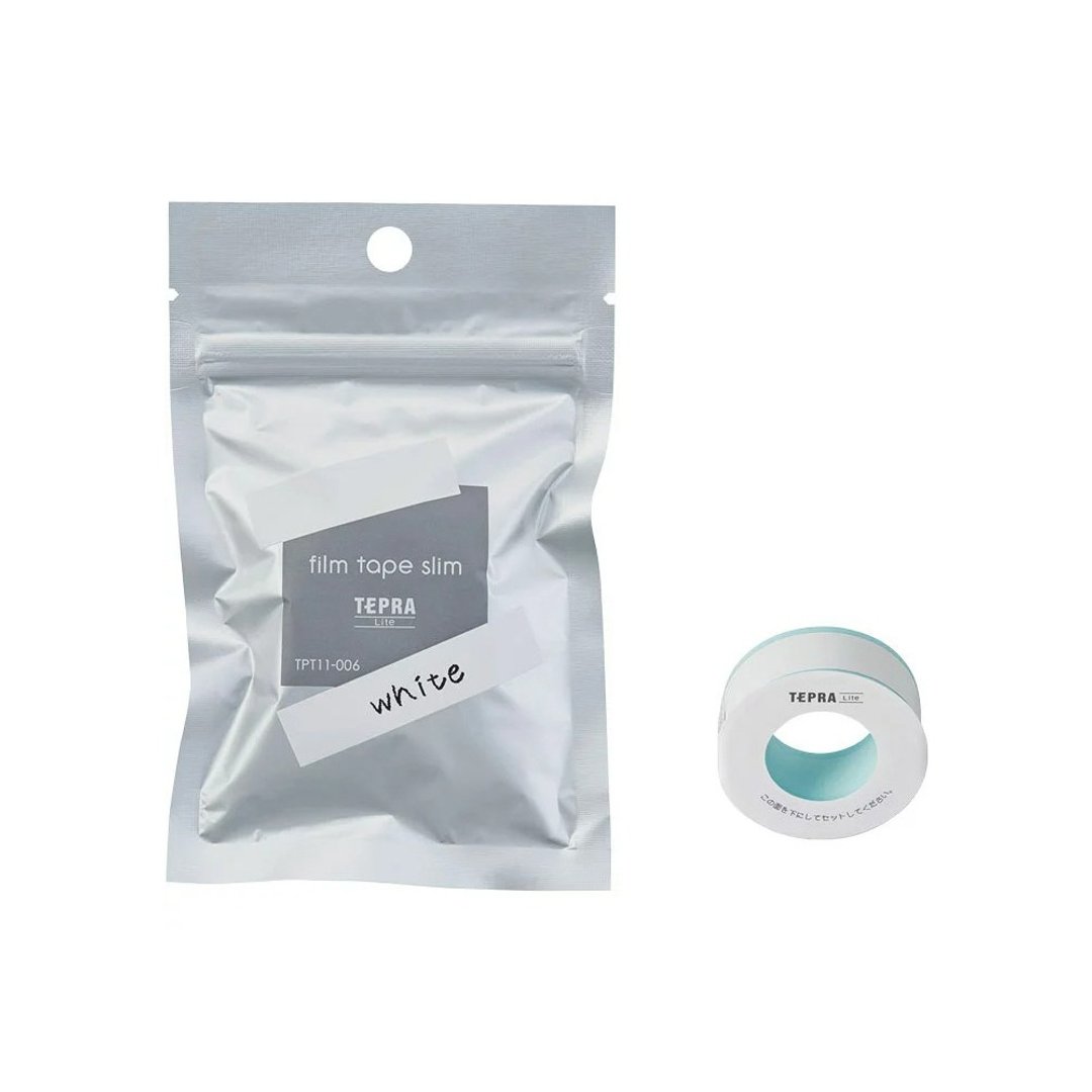 【KING JIM】TEPRA LITE 热感式标签薄膜自黏胶带 11mm 白色 - 纸胶带 - 其他材质 白色
