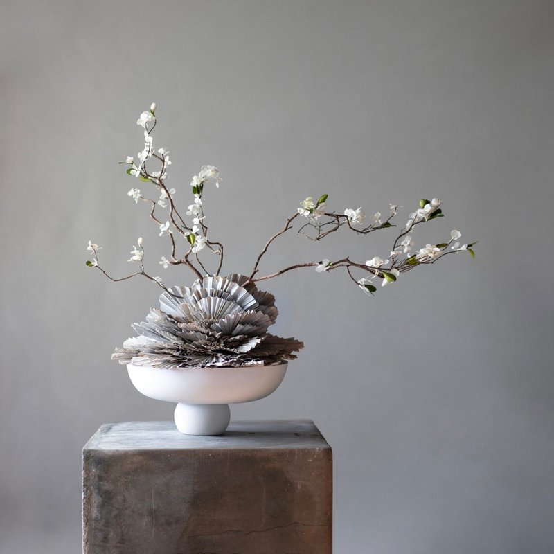 Baburu Bowl Medio- 陶 花器 中型 - 摆饰 - 陶 白色