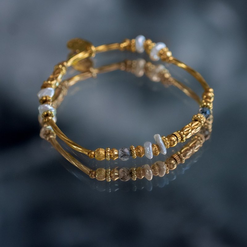 【双子座】神秘星象学_双面梦露 // 珍珠黑发晶手链 - 手链/手环 - 宝石 