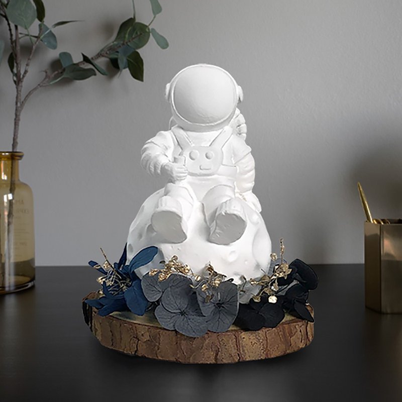 【艹弄花艺】疗愈系扩香石礼盒-太空人(附香氛精油)/圣诞礼物 - 香薰/精油/线香 - 植物．花 