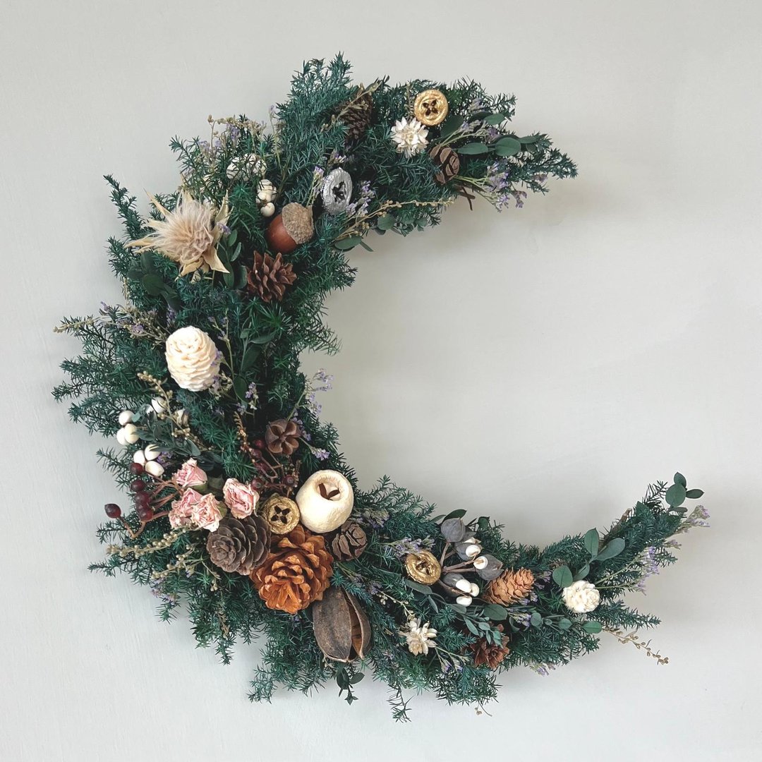 月亮圣诞花圈手作课程・Moonlight Christmas Wreath Workshop - 植栽 - 植物．花 