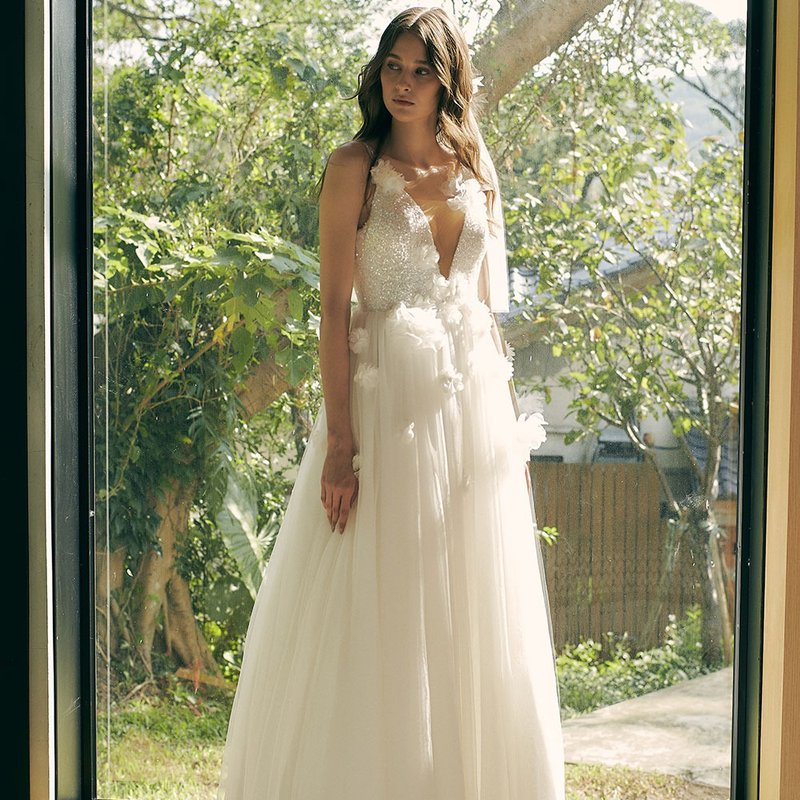 (定制化)Chloe极光精灵绽放婚纱 - 晚装/礼服 - 聚酯纤维 白色