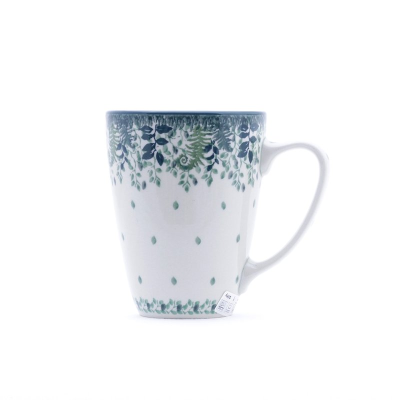 波兰陶 礼盒包装  马克杯 -300ml-高 11cm-蕨类植物 - 咖啡杯/马克杯 - 陶 绿色