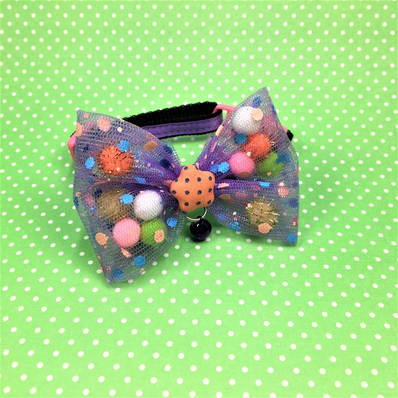 BAO猫咪紫色网纱蝴蝶结项圈 宠物项圈*关注商店拿运费折价券 - 项圈/牵绳 - 聚酯纤维 紫色