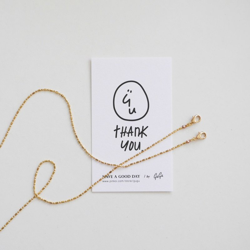 口罩挂链 / 时尚防疫小物 I 珠节金链 - 项链 - 其他金属 金色