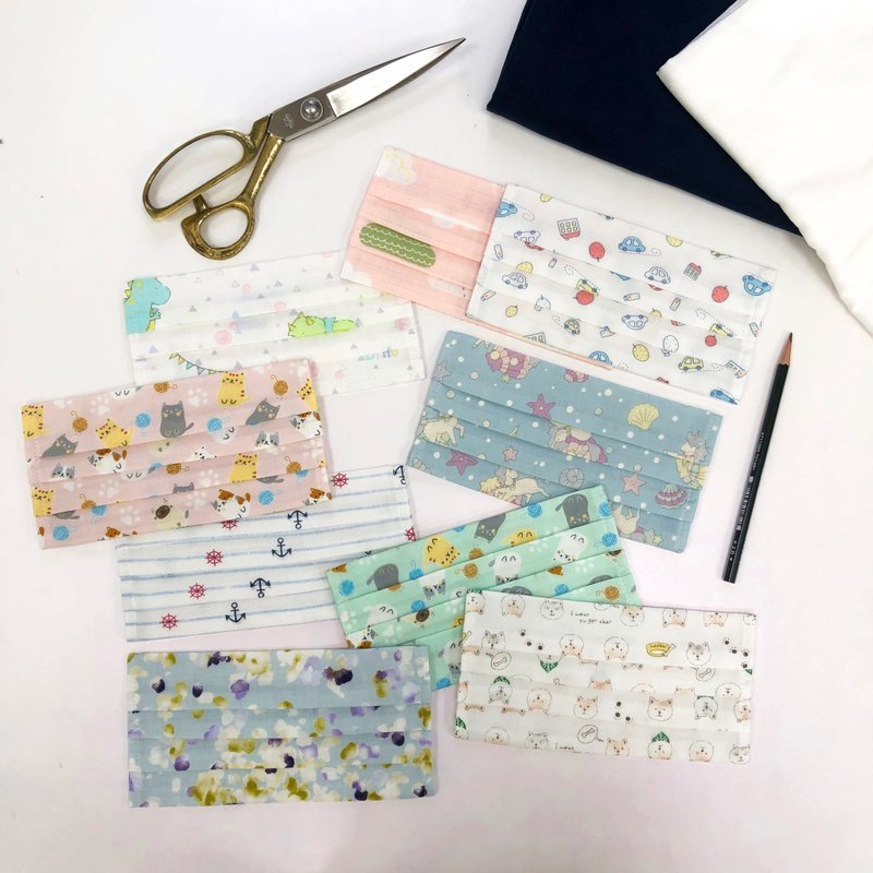 二重纱 口罩套 成人/儿童 适用医疗口罩(多种花色) - 口罩 - 棉．麻 