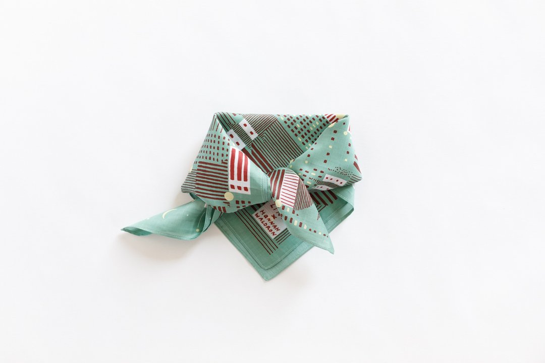Tokyo Matcha Furoshiki - 丝巾 - 棉 绿色