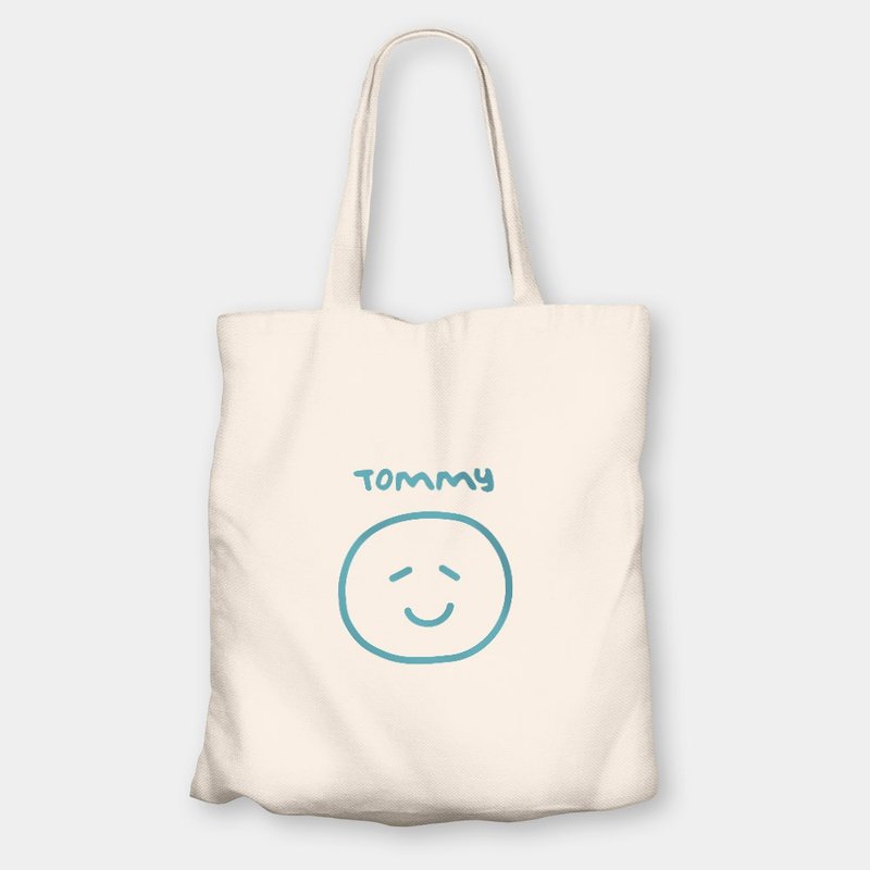 定制化文字 微笑Smile 环保购物袋 帆布袋 035 - 侧背包/斜挎包 - 棉．麻 黑色