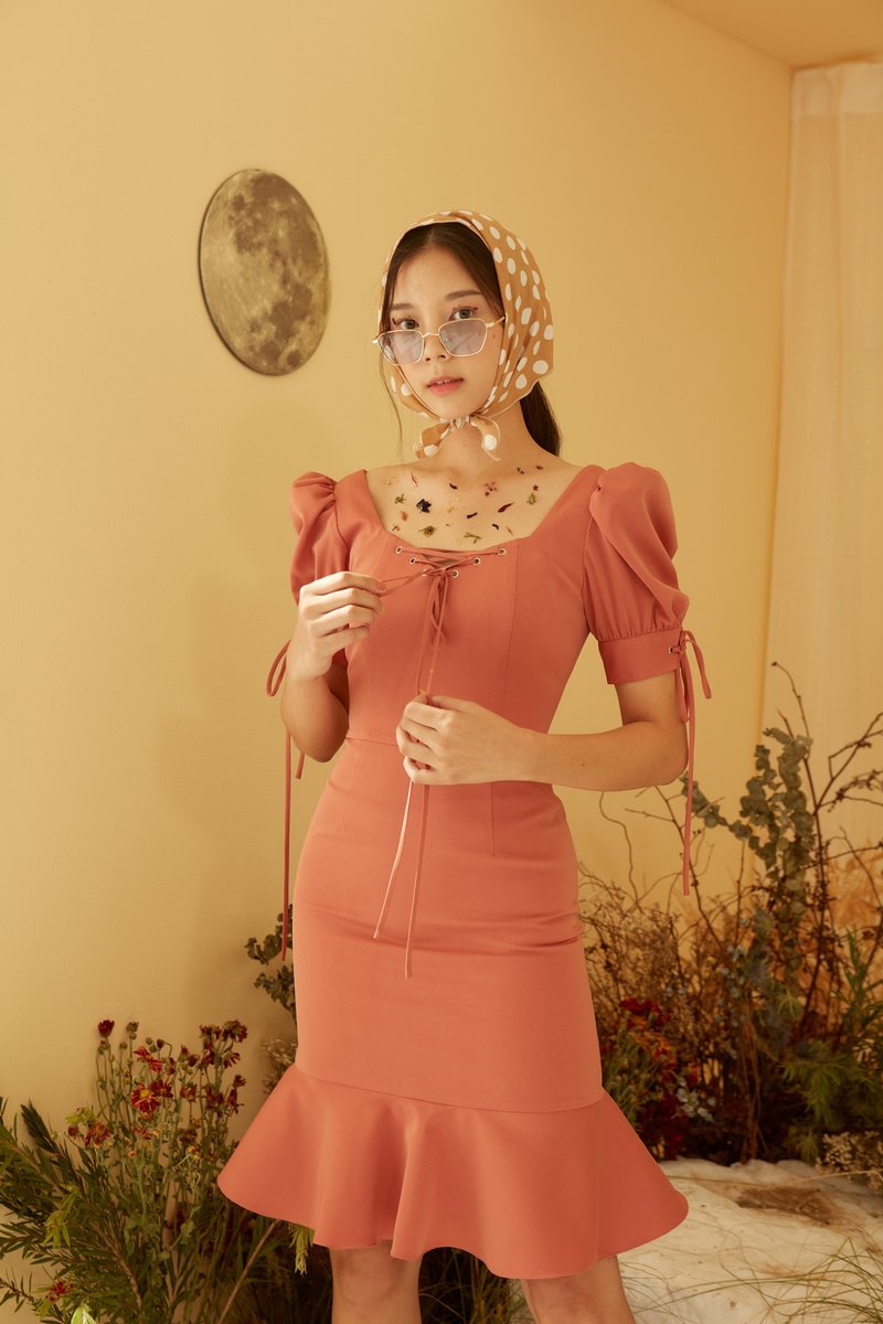 Exclusive Andrea dress - Orange for Pinkoi only - 洋装/连衣裙 - 其他材质 