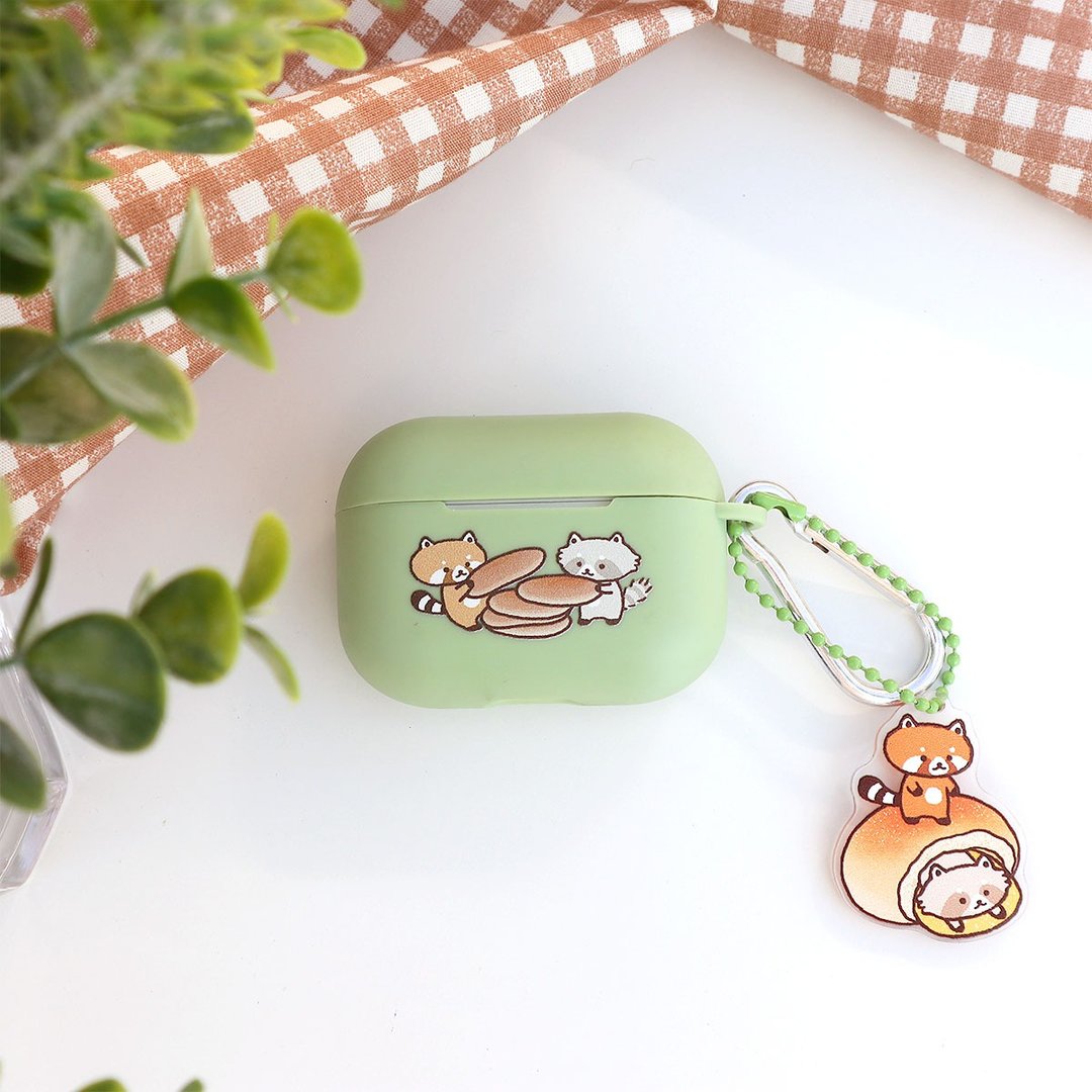 浣熊饼干叠叠乐-AirPods Pro保护套/附吊饰 - 耳机收纳 - 塑料 绿色