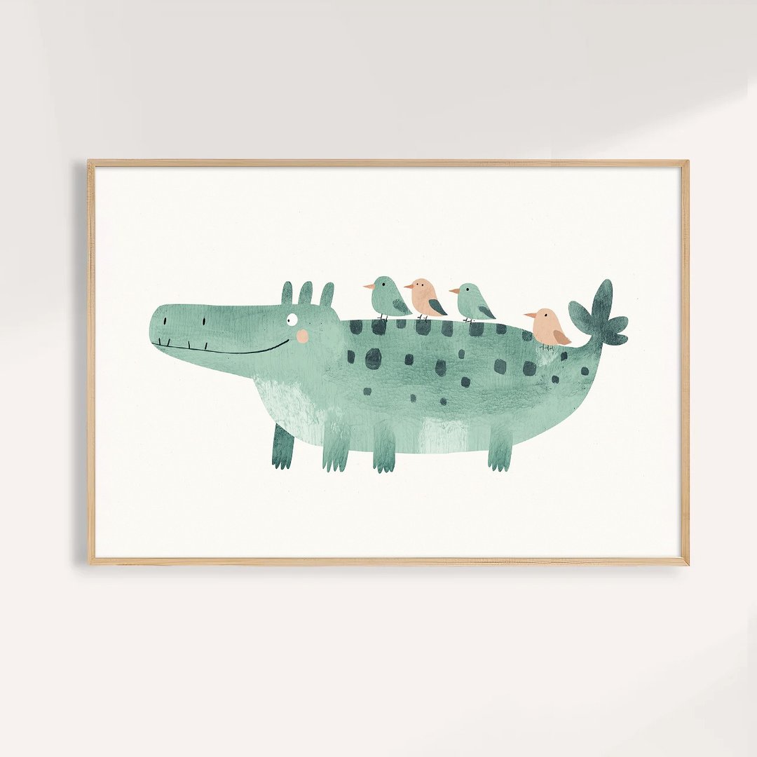 鳄鱼船长与四只鸟 Captain Croco / 童话系列插画挂画 - 海报/装饰画/版画 - 纸 