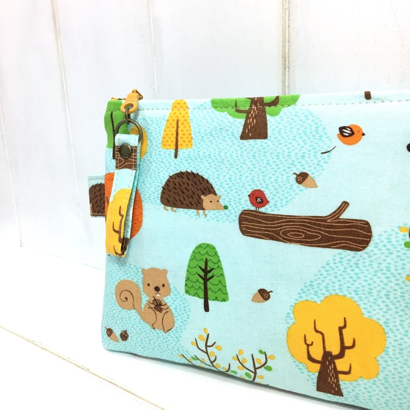 ✎ 日本布 | 扁型万用袋/收纳袋/工具袋 | 北欧森林 - 化妆包/杂物包 - 棉．麻 