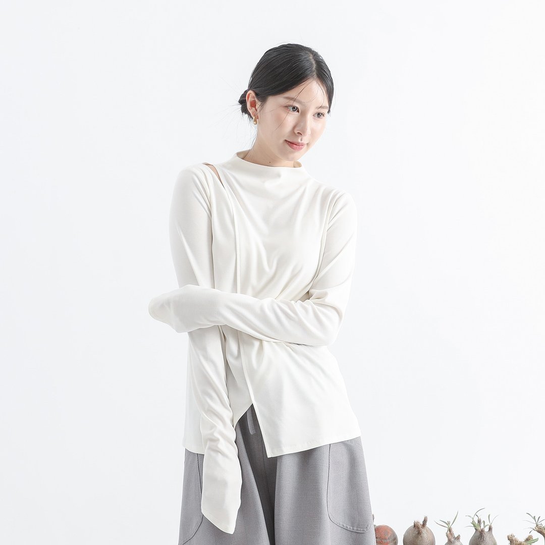 Chenhui_晨晖镂空上衣_24AF005_白 - 女装上衣 - 聚酯纤维 白色