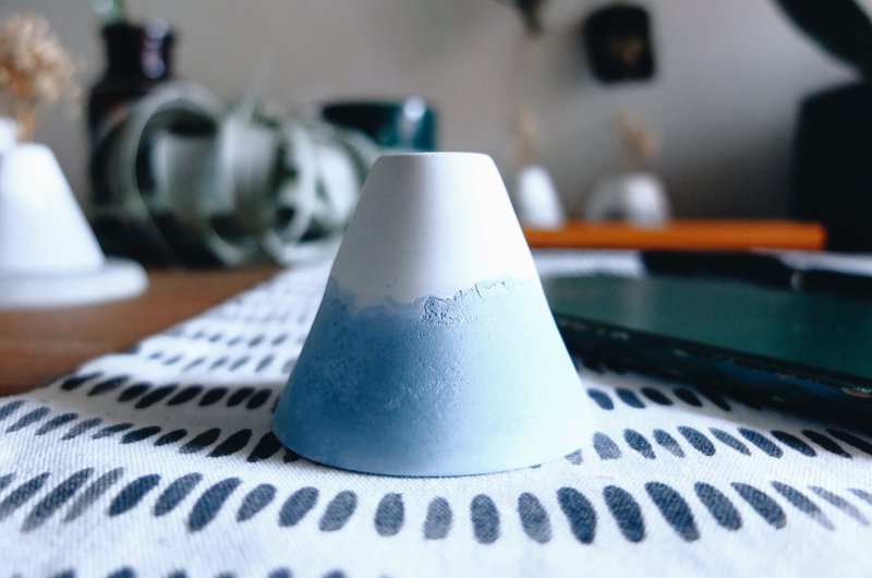 水泥富士山拼干花 - 摆饰 - 水泥 蓝色