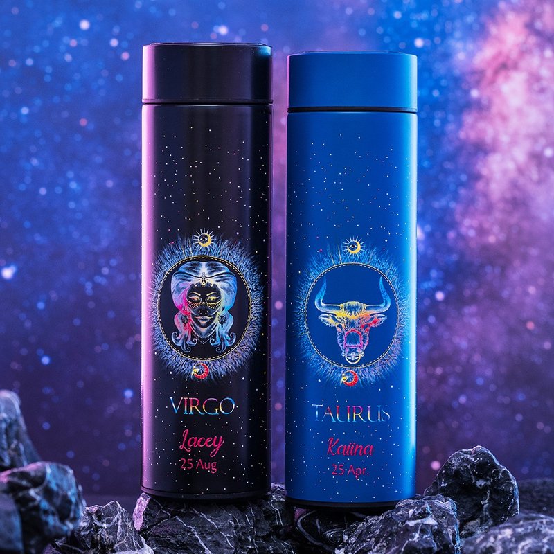 【客制化礼盒】十二星座对杯礼盒 炫彩定制滤茶 温度保温杯 新年 - 保温瓶/保温杯 - 不锈钢 多色