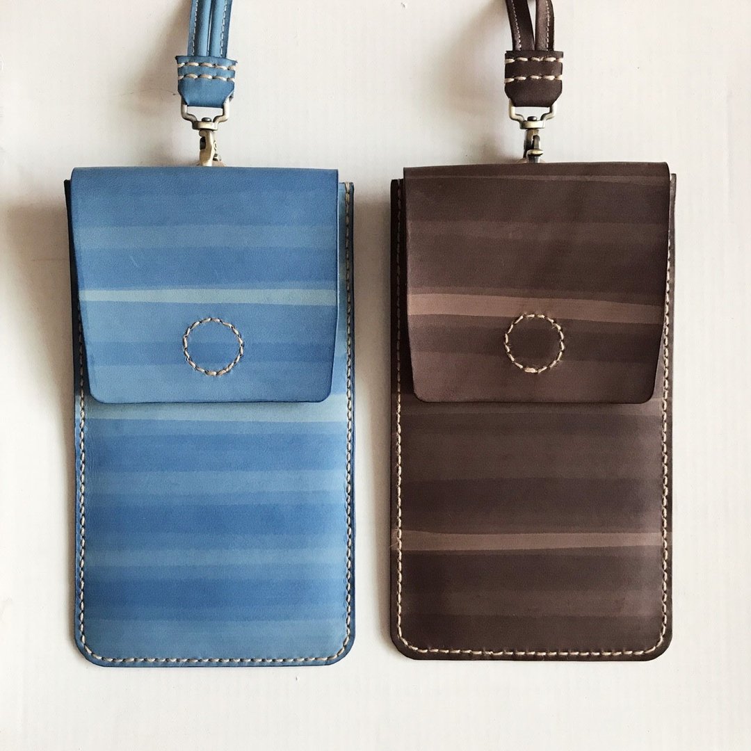 手机套│袋盖单卡层│附颈带│iPhone7Plus│phone case - 其他 - 真皮 蓝色