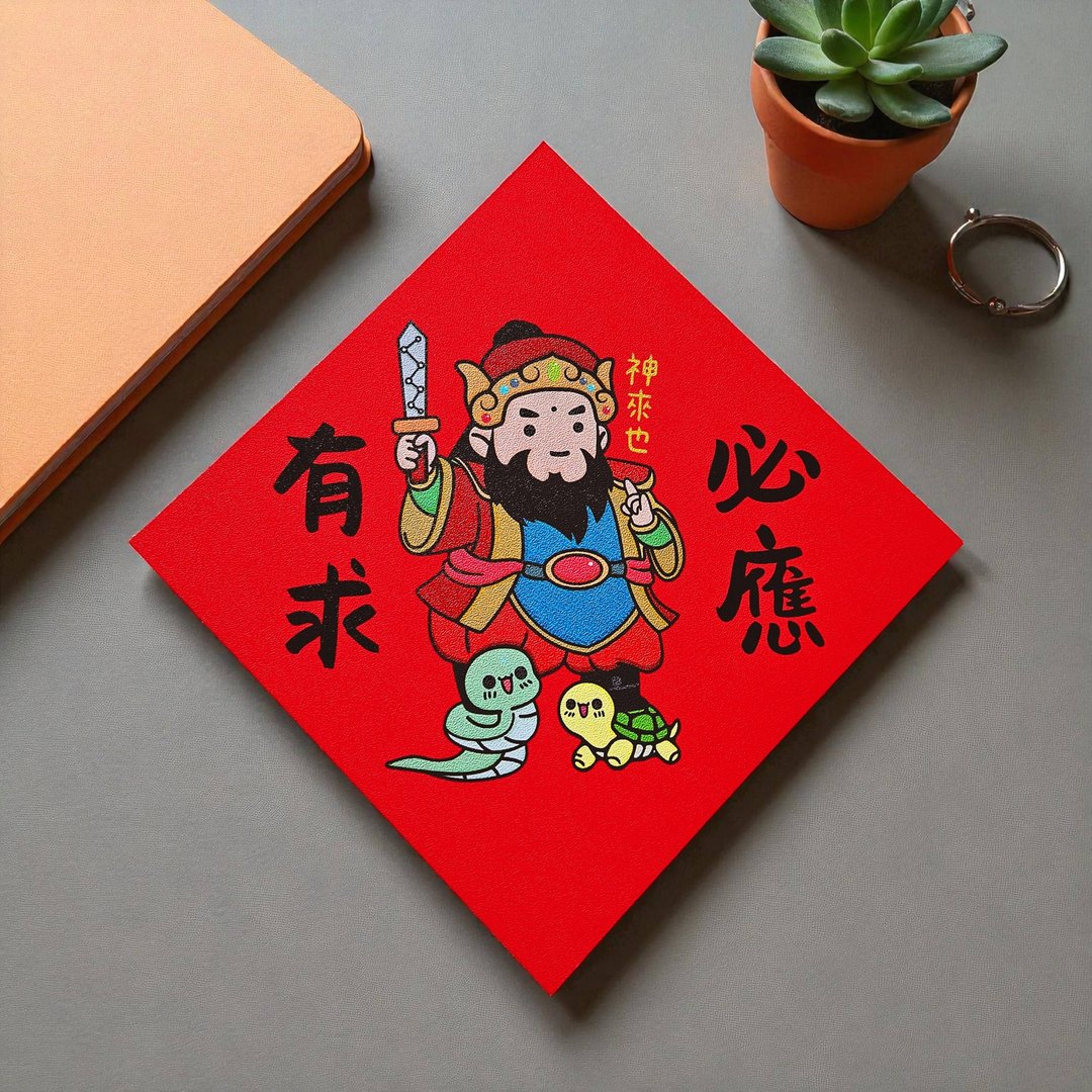 有求必应 2026 原创插画 马年春联 套装对联 方型 - 红包/春联 - 纸 