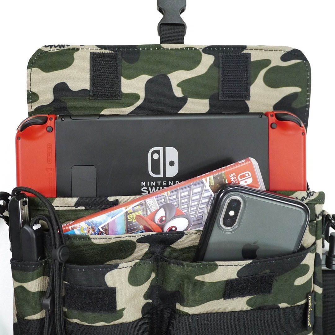 Switch 主机全防水收纳包 Sacoche 随身小包 迷彩款 - 侧背包/斜挎包 - 防水材质 绿色