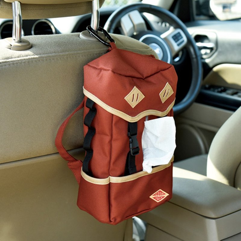 日本Magnets超可爱户外露营背包造型居家车用面纸盒套(红色) - 纸巾盒 - 塑料 红色