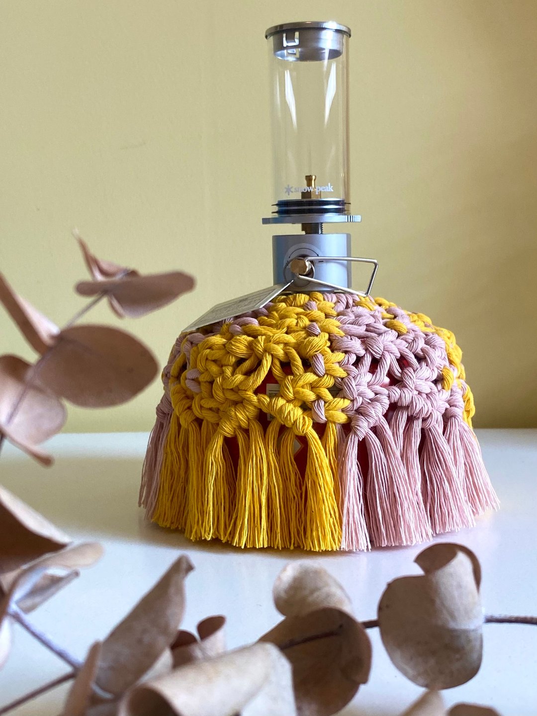 高山瓦斯罐套 macrame 编织 - 露营用品 - 棉 粉红色