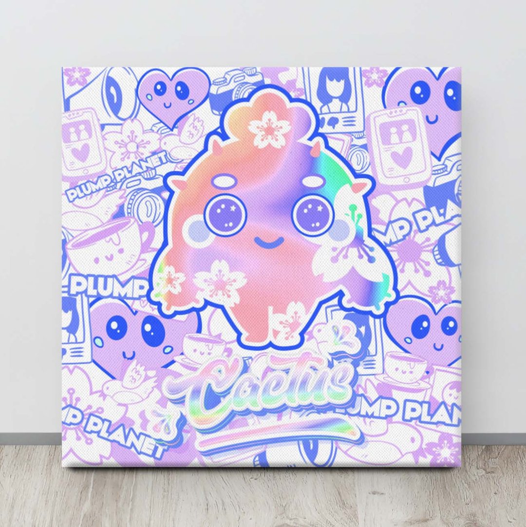 涂鸦世界的紫樱仙人掌 Canvas Print 无框帆布数码油画 - 海报/装饰画/版画 - 其他材质 紫色